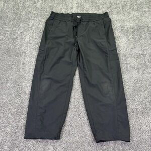 Eddie Bauer Pants Womens L Black Capri Elastic Waist Pockets Hiking Travel
